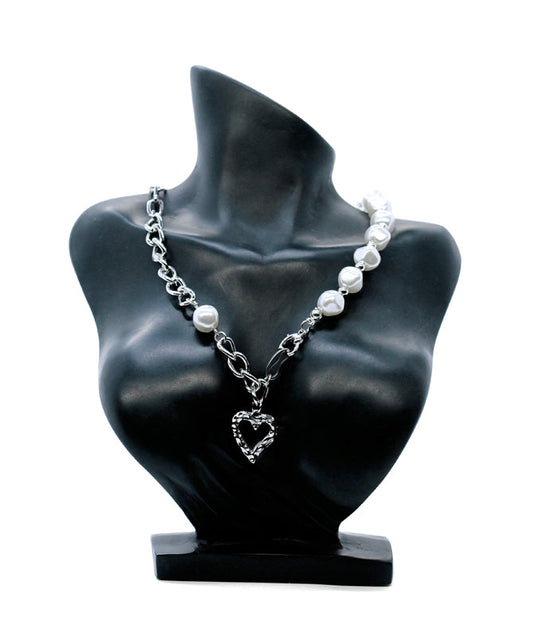 Pearly heart Multi Layer Necklace