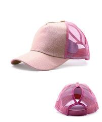 Glitter Ponytail Baseball Cap With Women Snapback Summer Mesh Hat