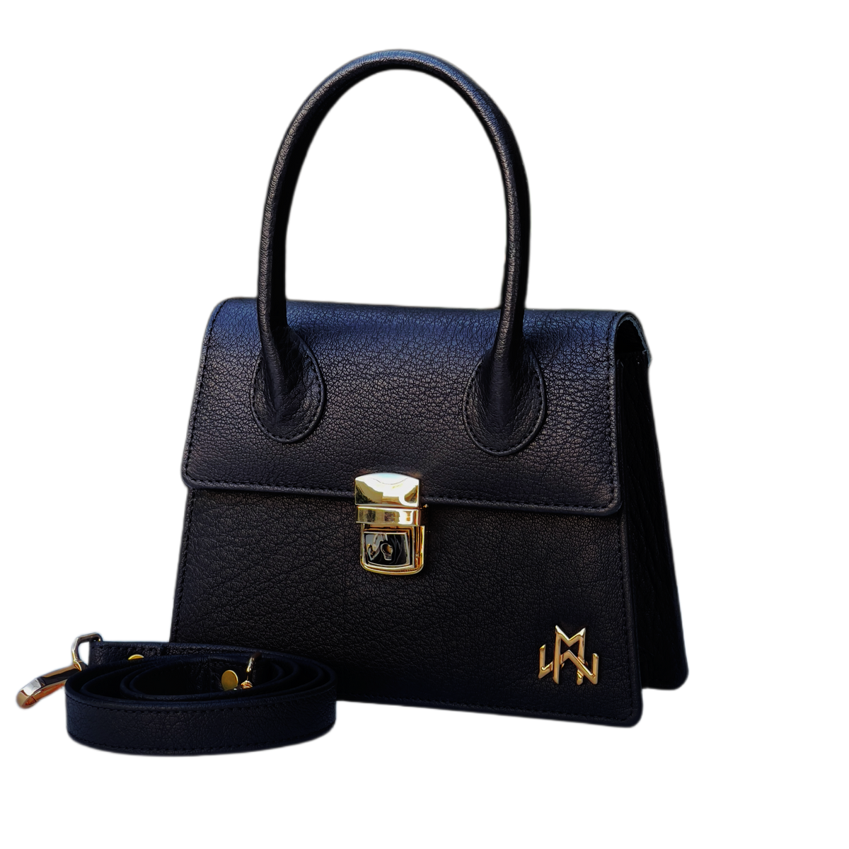 حقيبة WM Noir Chic Baguette الجلدية