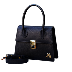 حقيبة WM Noir Chic Baguette الجلدية