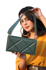 WM  Emerlad Enigma Quilted Box (Leather Bag)