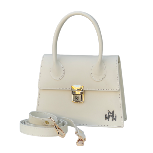 WM Ivory Grace Baguette Leather Bag