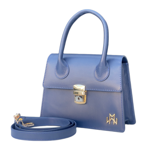 WM Sapphire Elegance Baguette Leather Bag