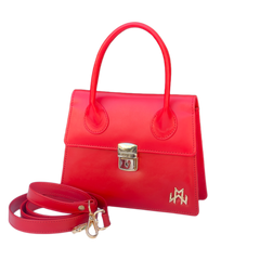 حقيبة جلدية من WM Crimson Charm Baguette