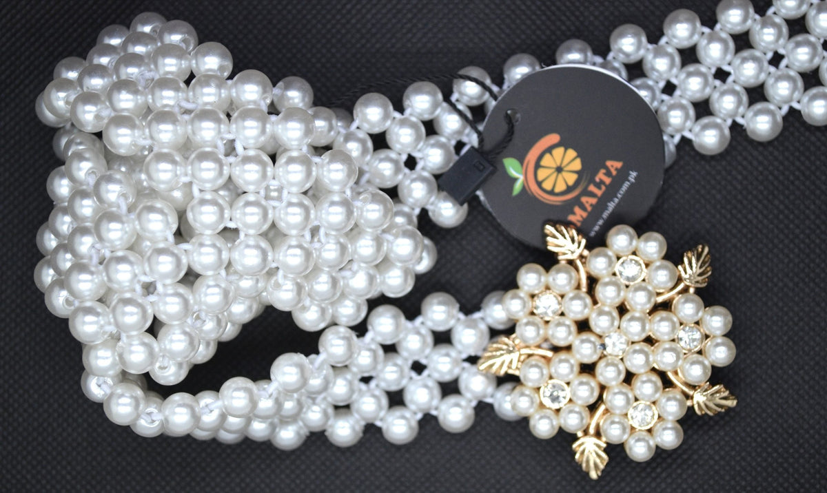 Leave Style Pearl Belt With Zarkoon