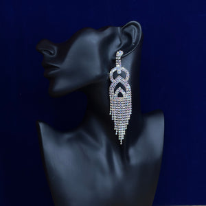 Glamorous Rhinestone Chandelier Earrings