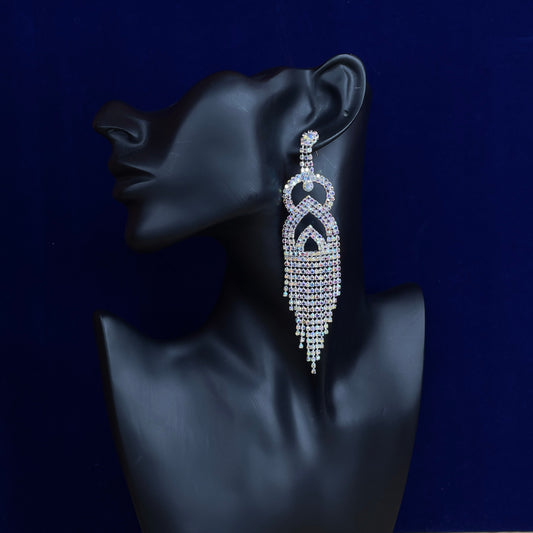 Glamorous Rhinestone Chandelier Earrings
