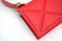 WM Crimsoin Charm Quilted Box (Leather Bag)