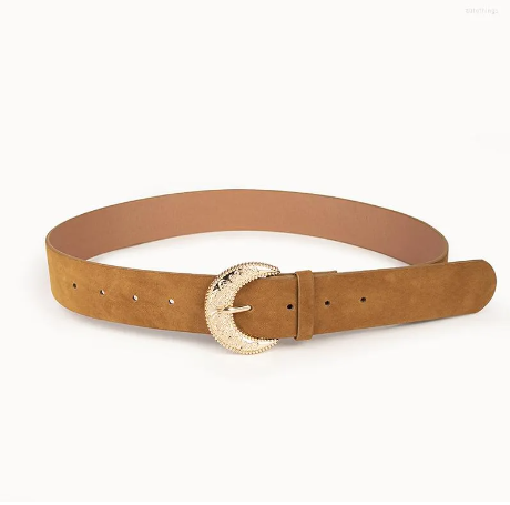 High Quality Shiny Metal Buckle Wide Fashion Belt-(05-01-01-19)