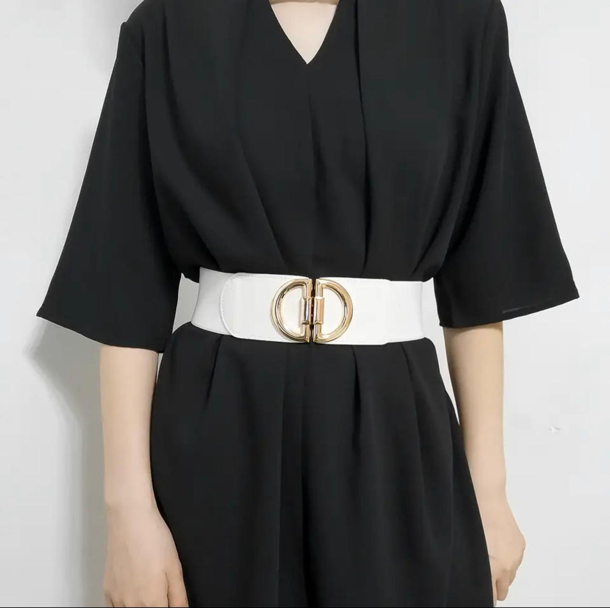 حزام جلدي عريض مرن