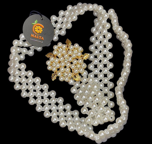 Leave Style Pearl Belt With Zarkoon