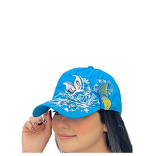 Butterflies Flower Embroidery Cap Girl
