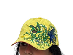 Butterflies Flower Embroidery Cap Girl