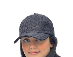 قبعات بيسبول من الدانتيل مزينة بزهرة صغيرة وشبكة قابلة للتنفس