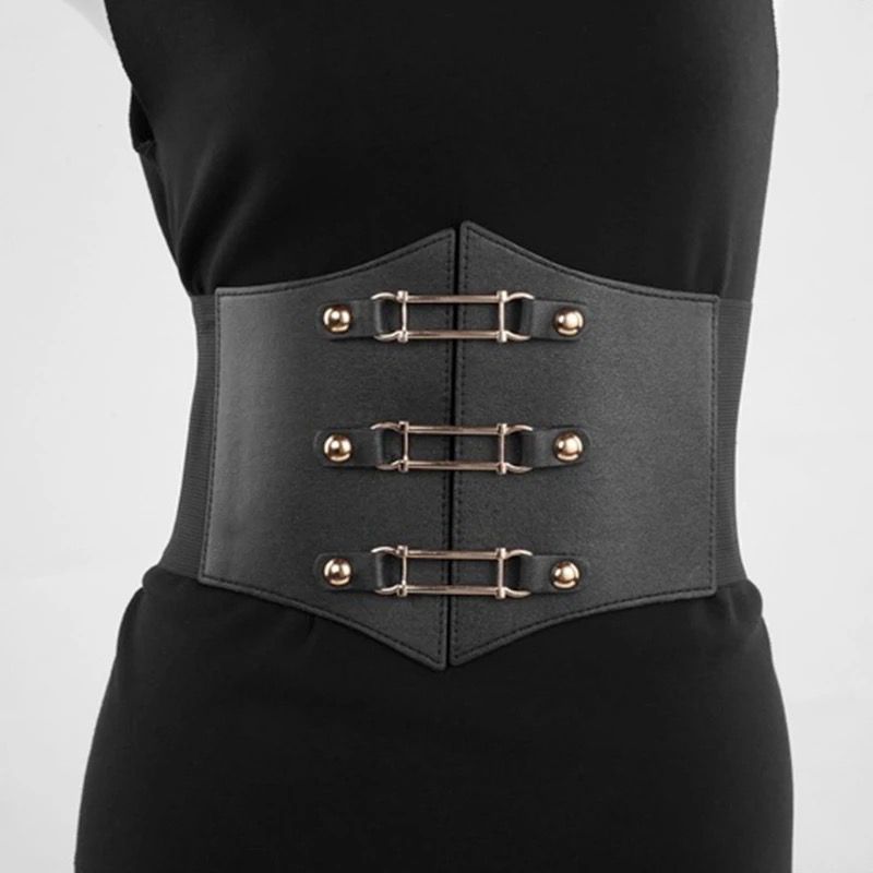 حزام جلدي عريض مرن