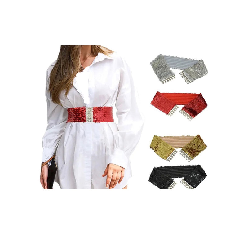 حزام جلدي عريض مرن