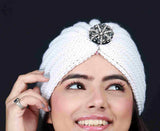 Woolen Turban cap (White color)